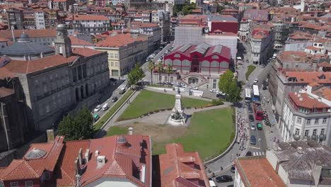 day time porto famous prince henry the navigator monument aerial panorama 4k portugal