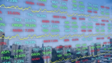 Animation-of-financial-data-processing-over-cityscape