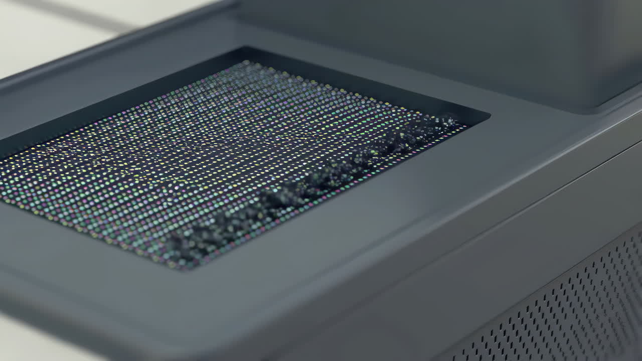 Close-up of a machine grid