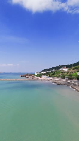 aerial shot of vung tau coast.