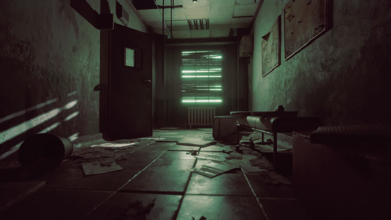 explorando un corredor abandonado y espeluznante del hospital