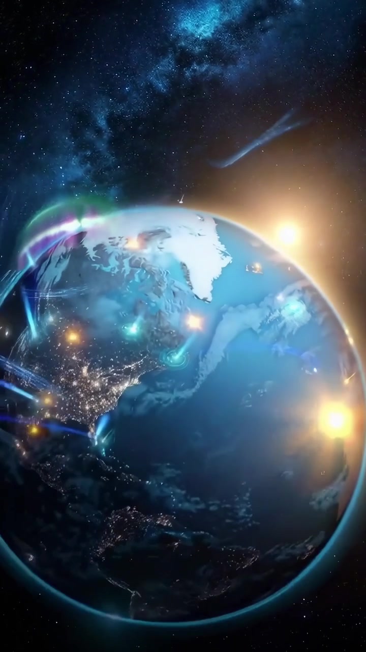 Koneksi Jaringan Global Digital di Atas Bumi