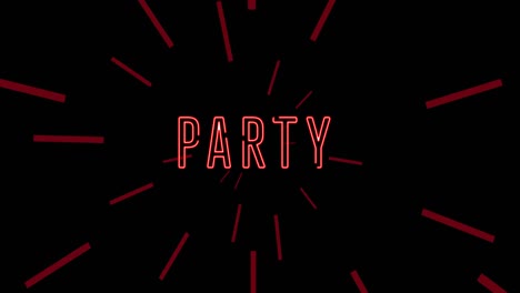 Animation-of-neon-party-on-black-background