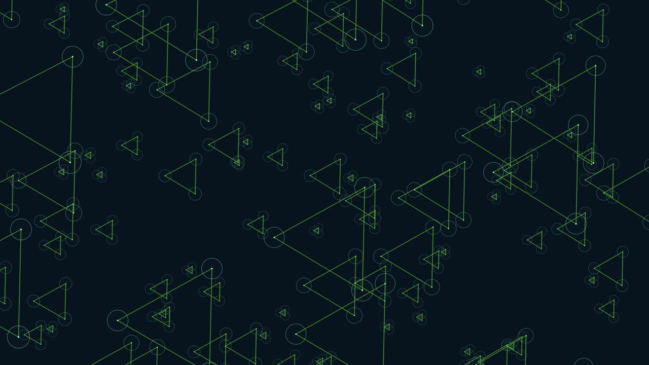 검은색 배경 에 복잡 한 디자인 을 가진 눈에 띄는 초록색 삼각형 패턴