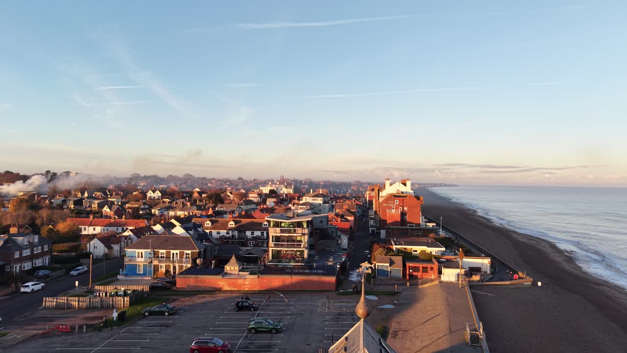 Old Lighthouse Aldeburgh Suffolk UK golden hour drone,aerial