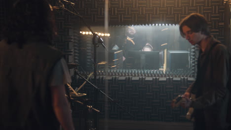 sesión de grabación de estudio de música
