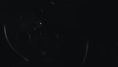 a vintage tape recorder in a blinking light