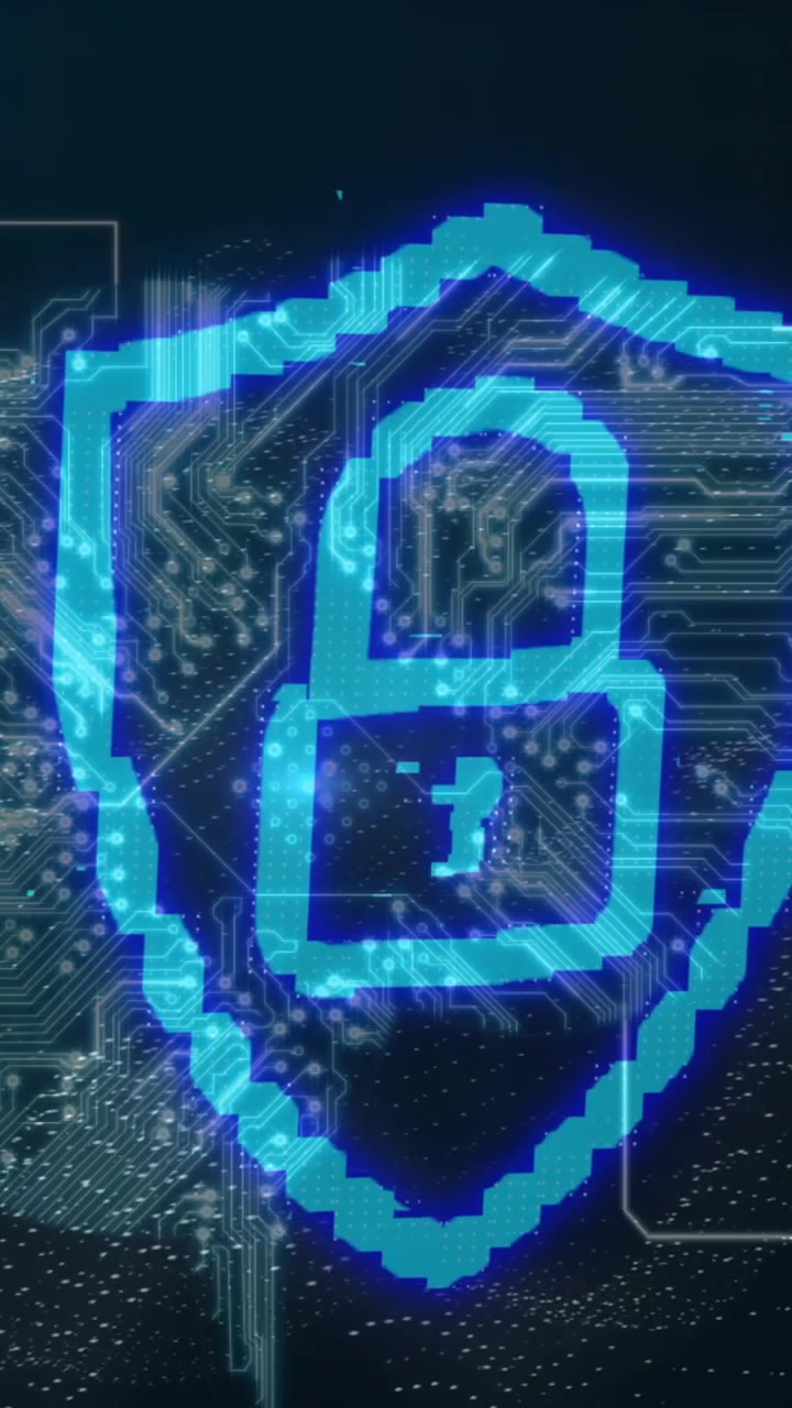 Digital padlock on a shield