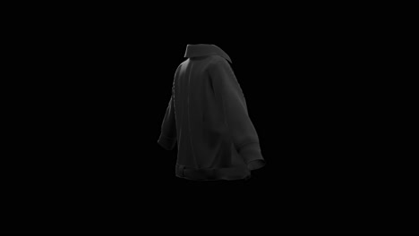 black jacket rotated with alpha channel. animation man type clothing design