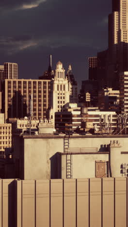 cityscape at sunset