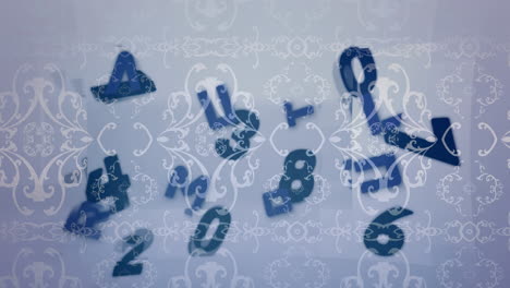 Animation of numbers over decorative background