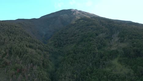 Slope-of-mount-sumbing,-wildfire-devastation.-Aerial,-Indonesia