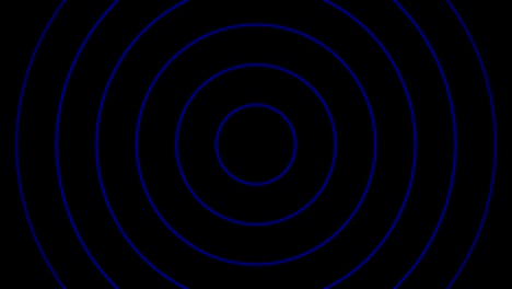 concentric blue rings moving on the black background