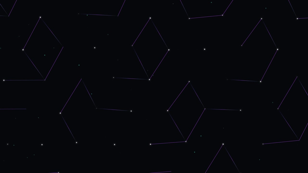 Abstract Geometric Pattern with Moving Dots and Connecting Lines