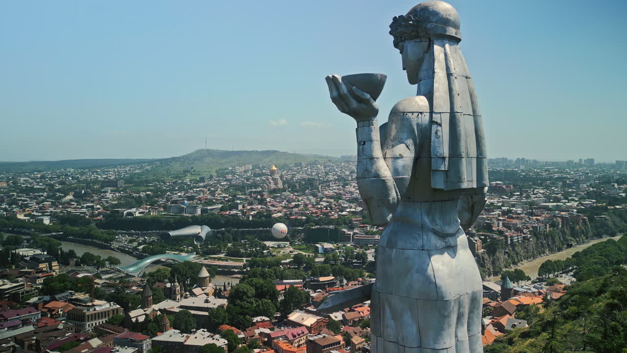 Panoramic View of Tbilisi, Georgia, Featuring the Mother of Georgia Statue
