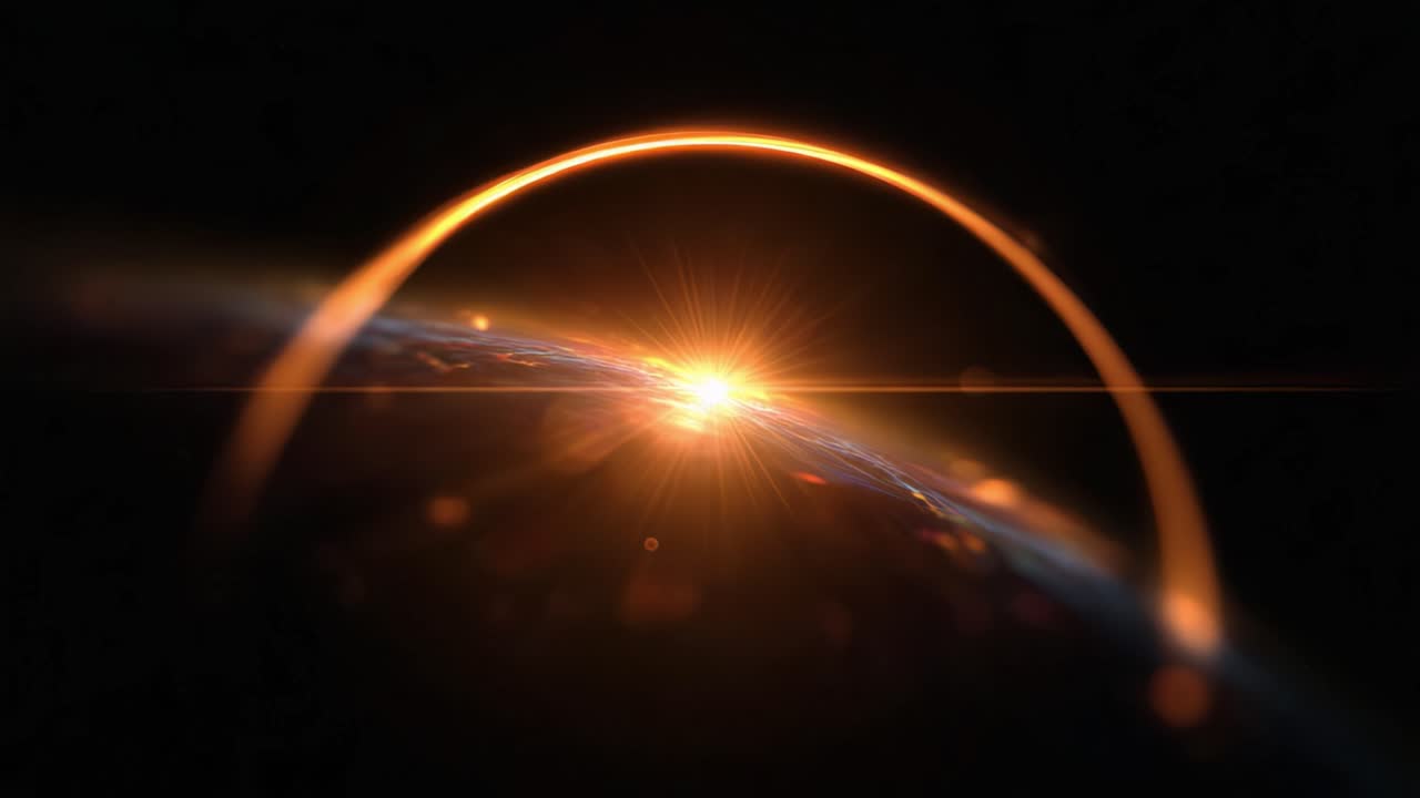 A Spectacular View of Sunrise Over Earth: A Glimpse into the Majestic Transition of Light in Space as the Day Begins on Our Planet