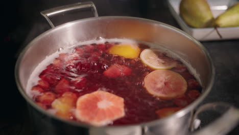 making a warming fruit drink