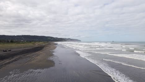 muriwai beach on a cloudy morning