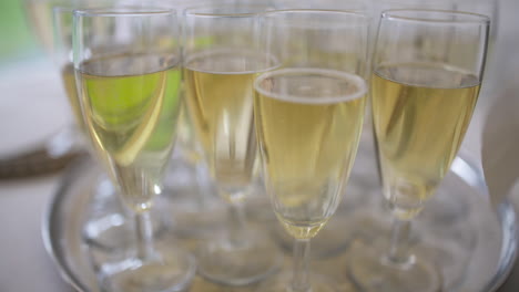 champagne glasses prepared for new year celebration