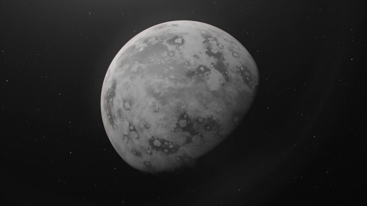 Darkness Slowly Covering Planet Mercury In The Outer Space. closeup, zoom-out shot