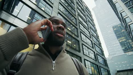 businessman on phone in city