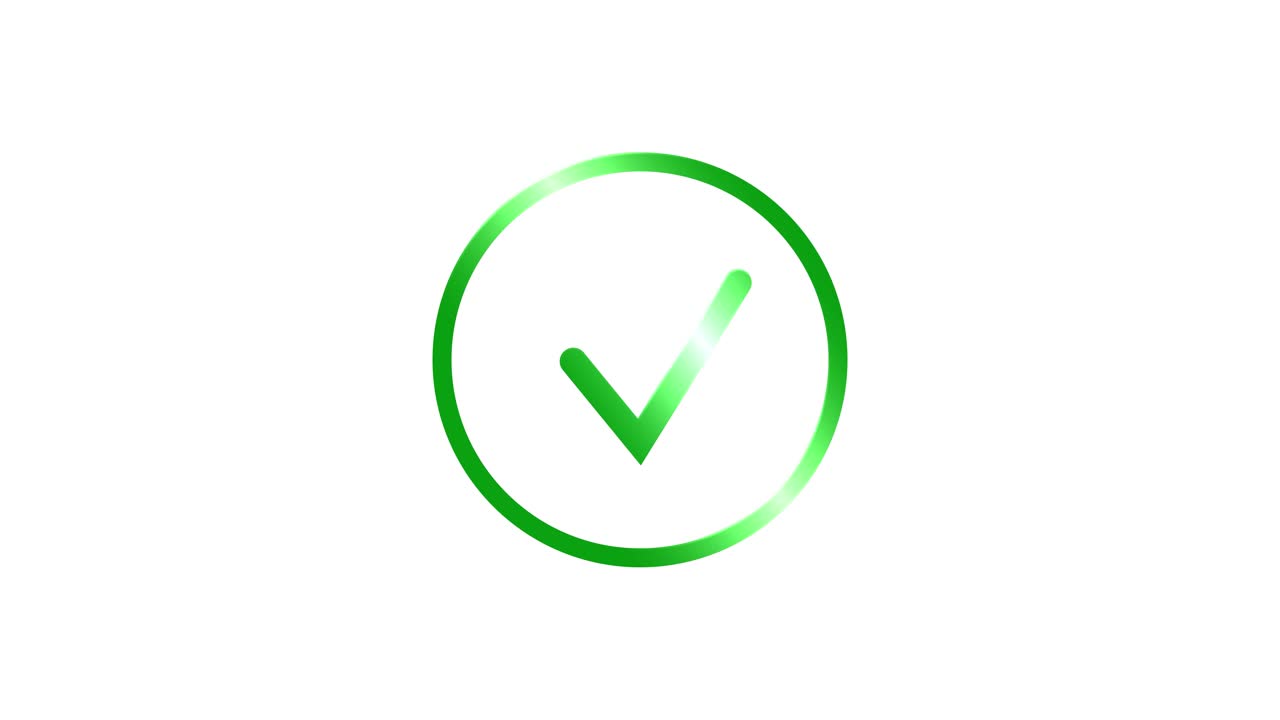 Check mark 3d icon animation