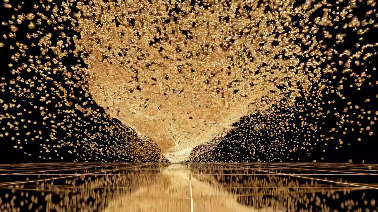 황금 입자 흐름