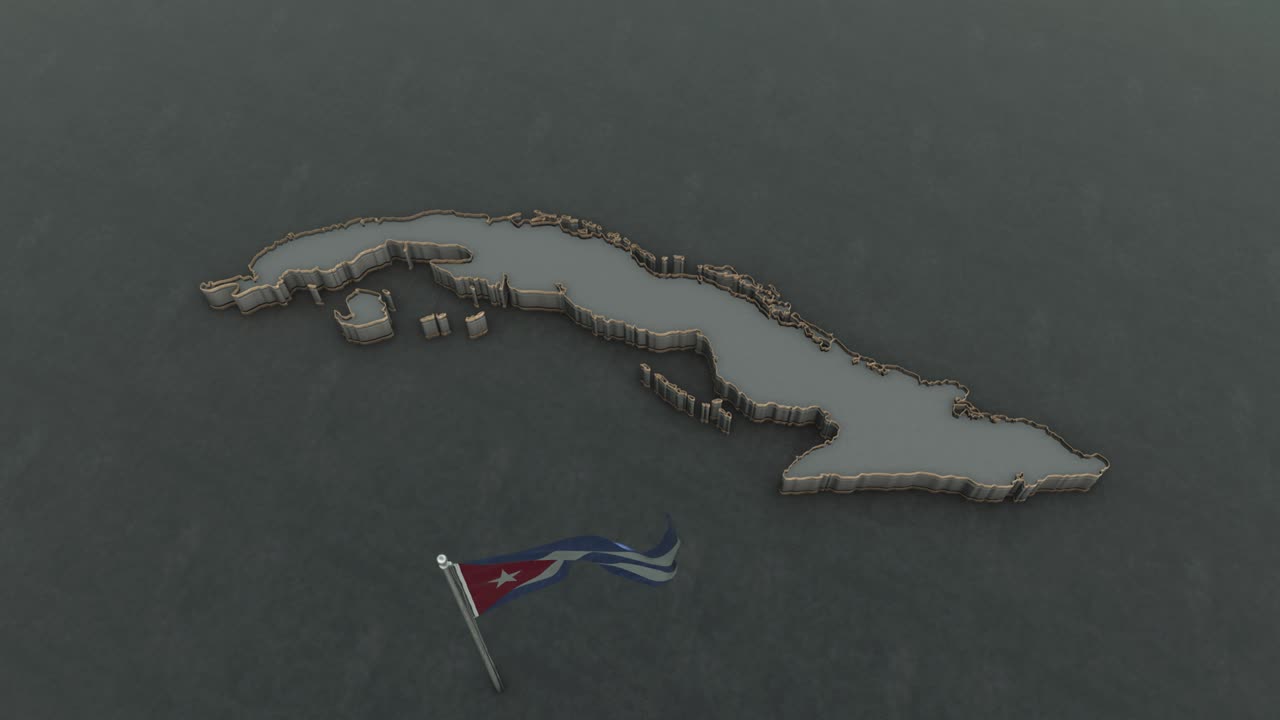 쿠바 지도와 발 배경 4k