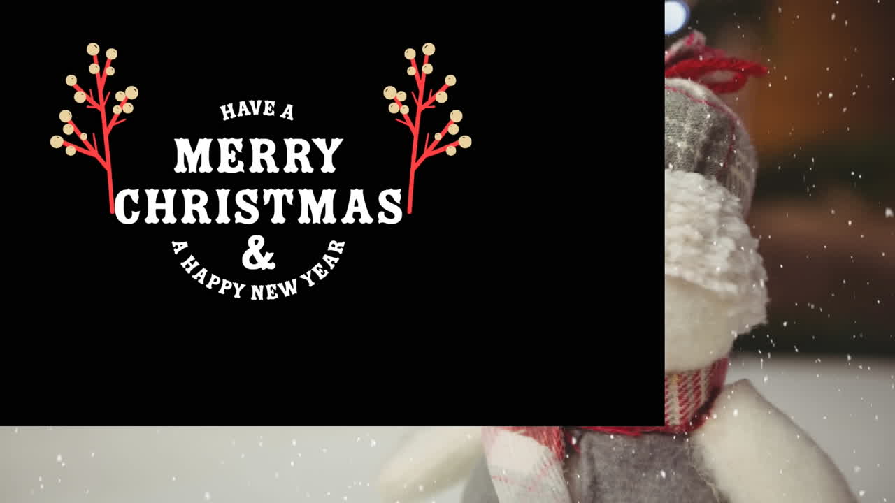 '메리 크리스마스 텍스트'를 통해 장난감의 애니메이션