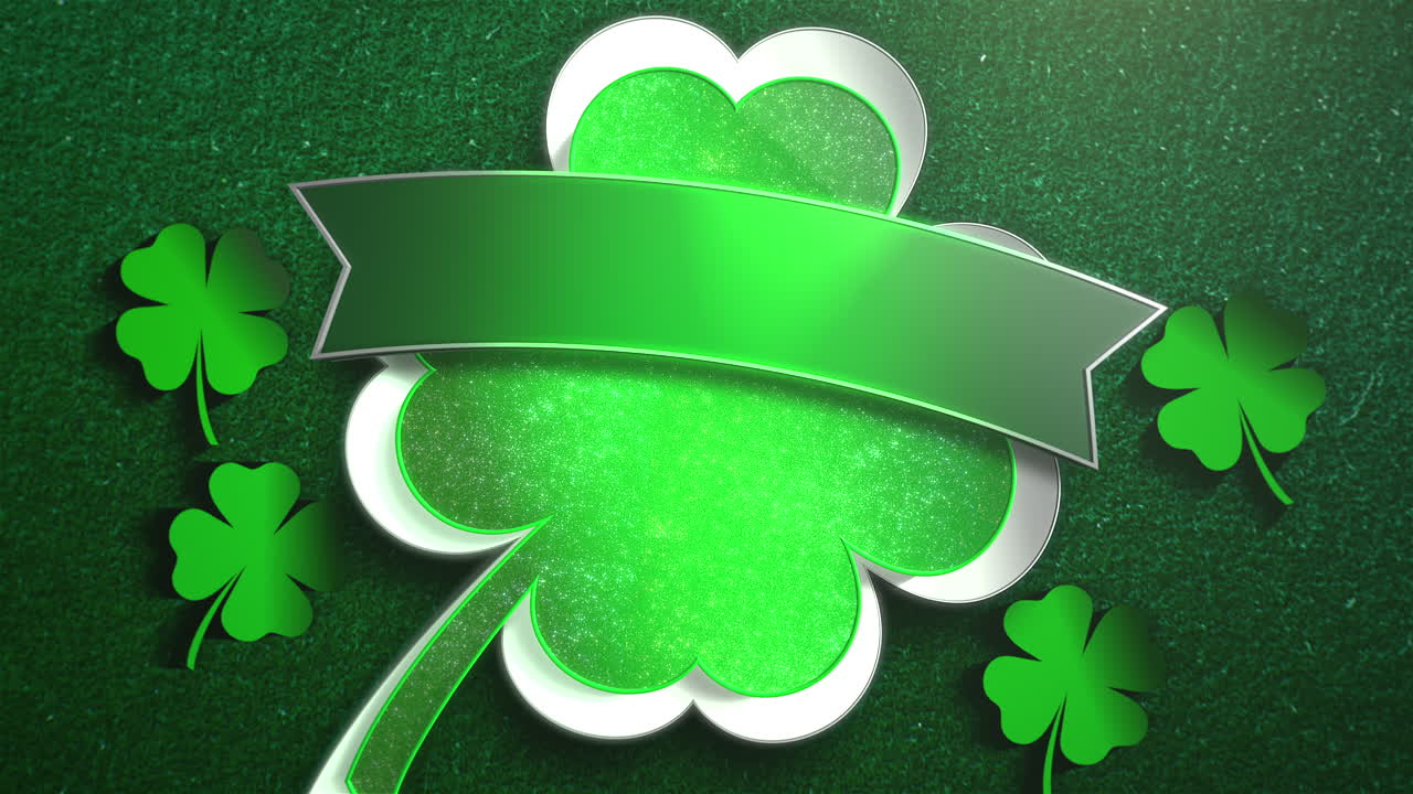 Trevo verde irlandês com fita
