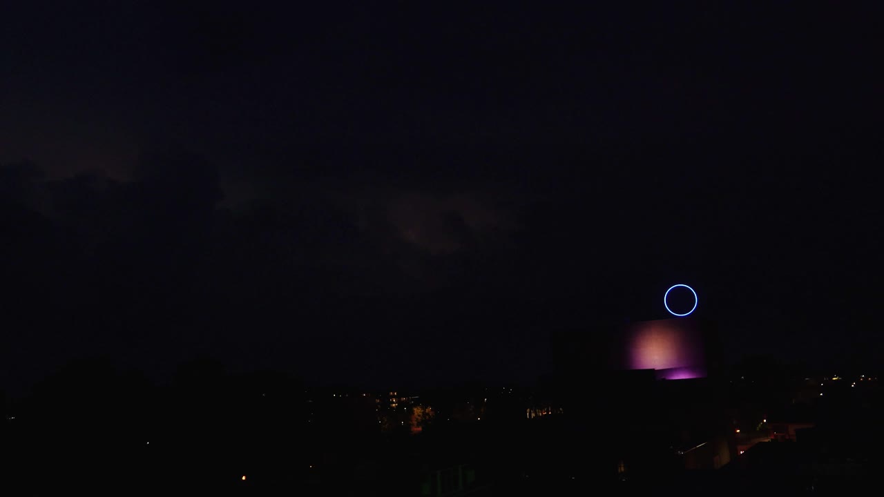 Night City Storm with Light Show