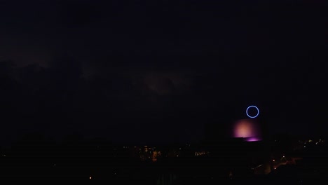 night city storm with light show