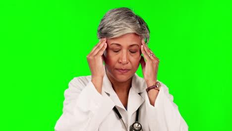 doctor, green screen or mature woman