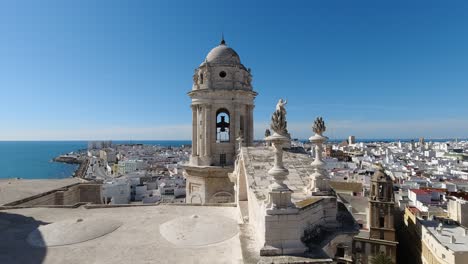 panoramic view over cadiz city in spain from top of cathedral