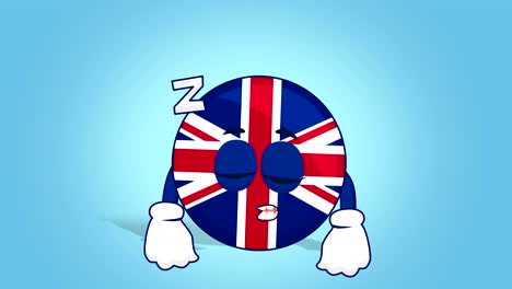 cartoon great britain united kingdom  sleep with face animation with alpha matte