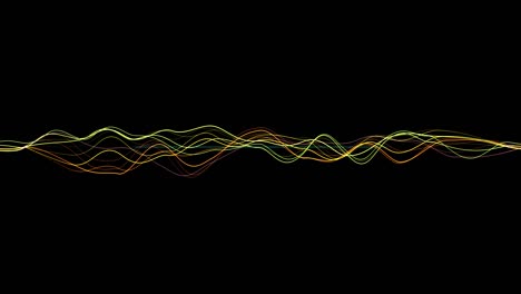 colorful lines wavy on black background.motion color line motion