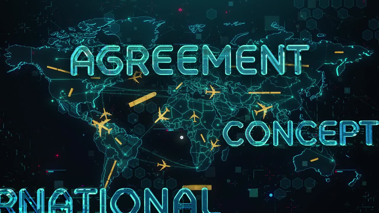 Sanctions with digital technology hitech concept