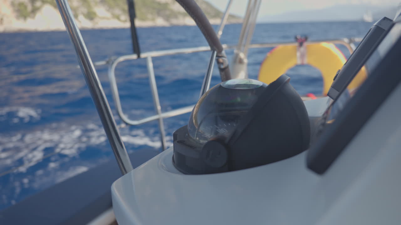 view from a yacht in a harbour in lefkada, greece