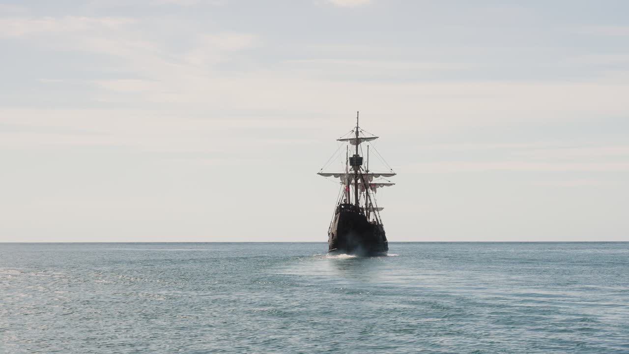 Caravel on the Atlantic ocean