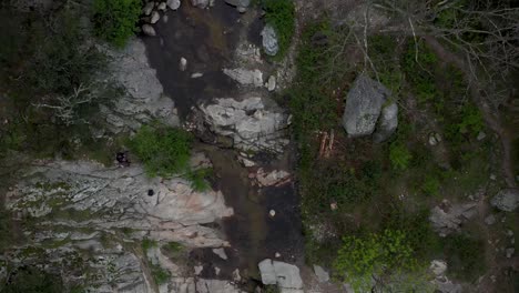 drone footage over a river in southern france, pyrenees