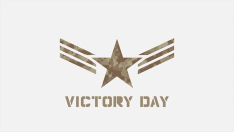 Animation-text-Victory-Day-on-military-background-with-stamps-and-star