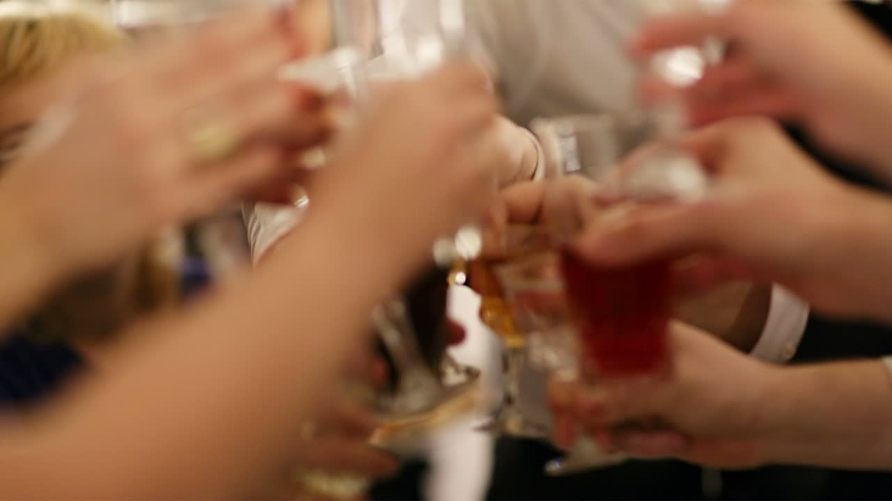 Group of people toasting at a celebration