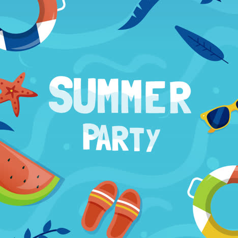 summer party invitation graphic design