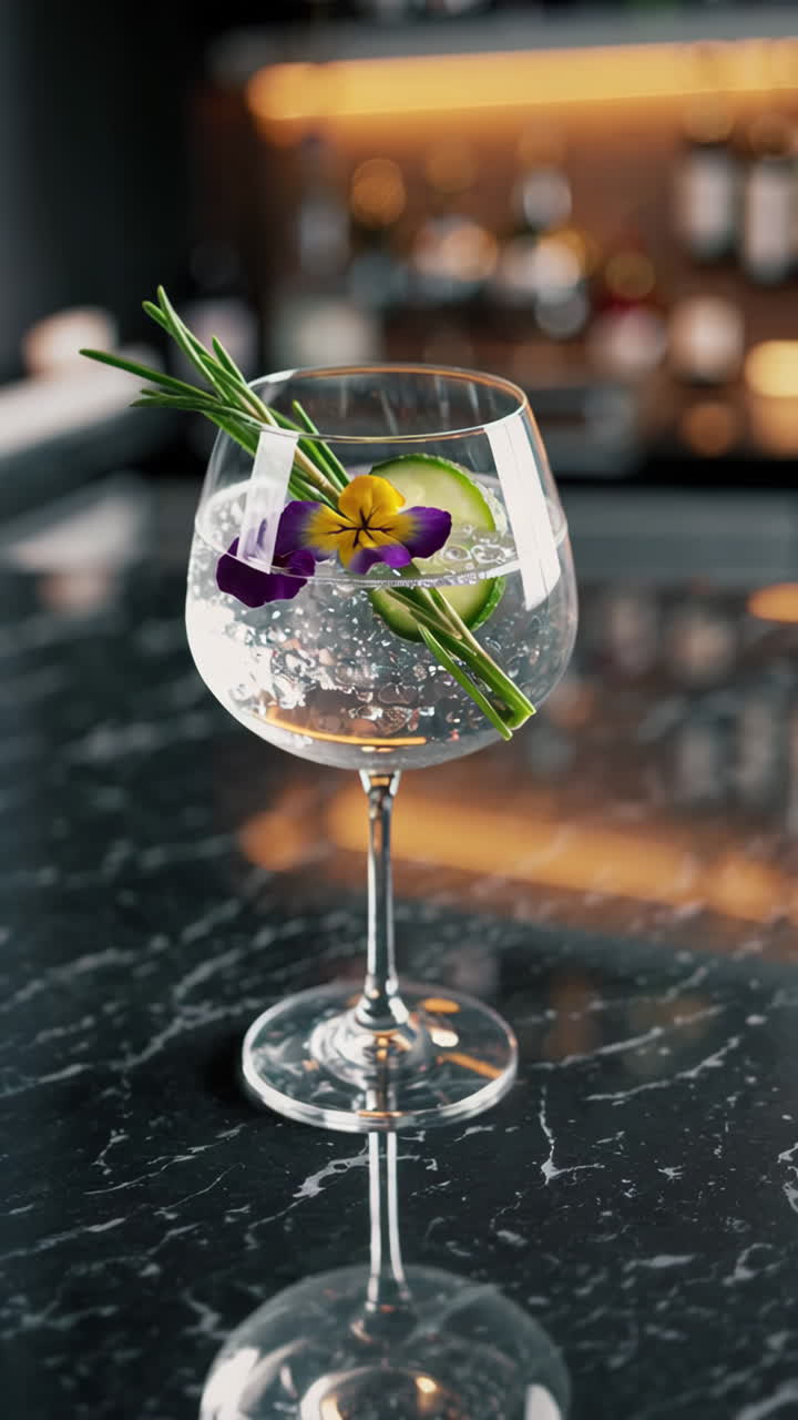Elegant Gin and Tonic Cocktail