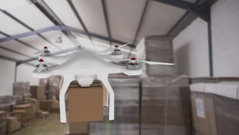 Fliegende-Drohne-Mit-Box
