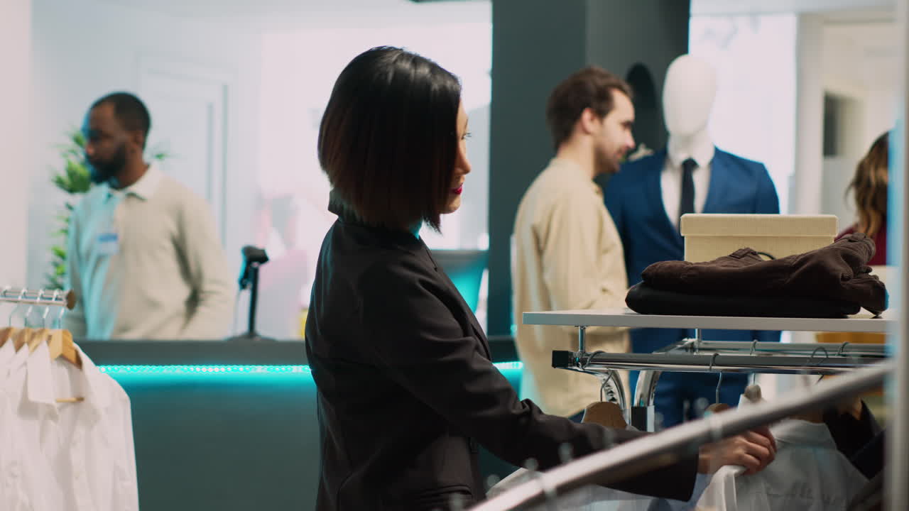 People shopping for clothes in a boutique