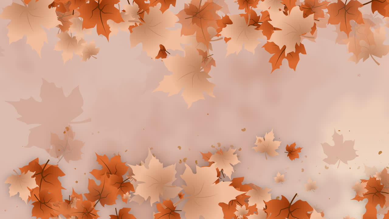 Animation of yellow autumn maple leaves. Looped gentle abstract background.