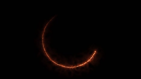 abstract ring of fire on black background. shiny animation 4k resolution