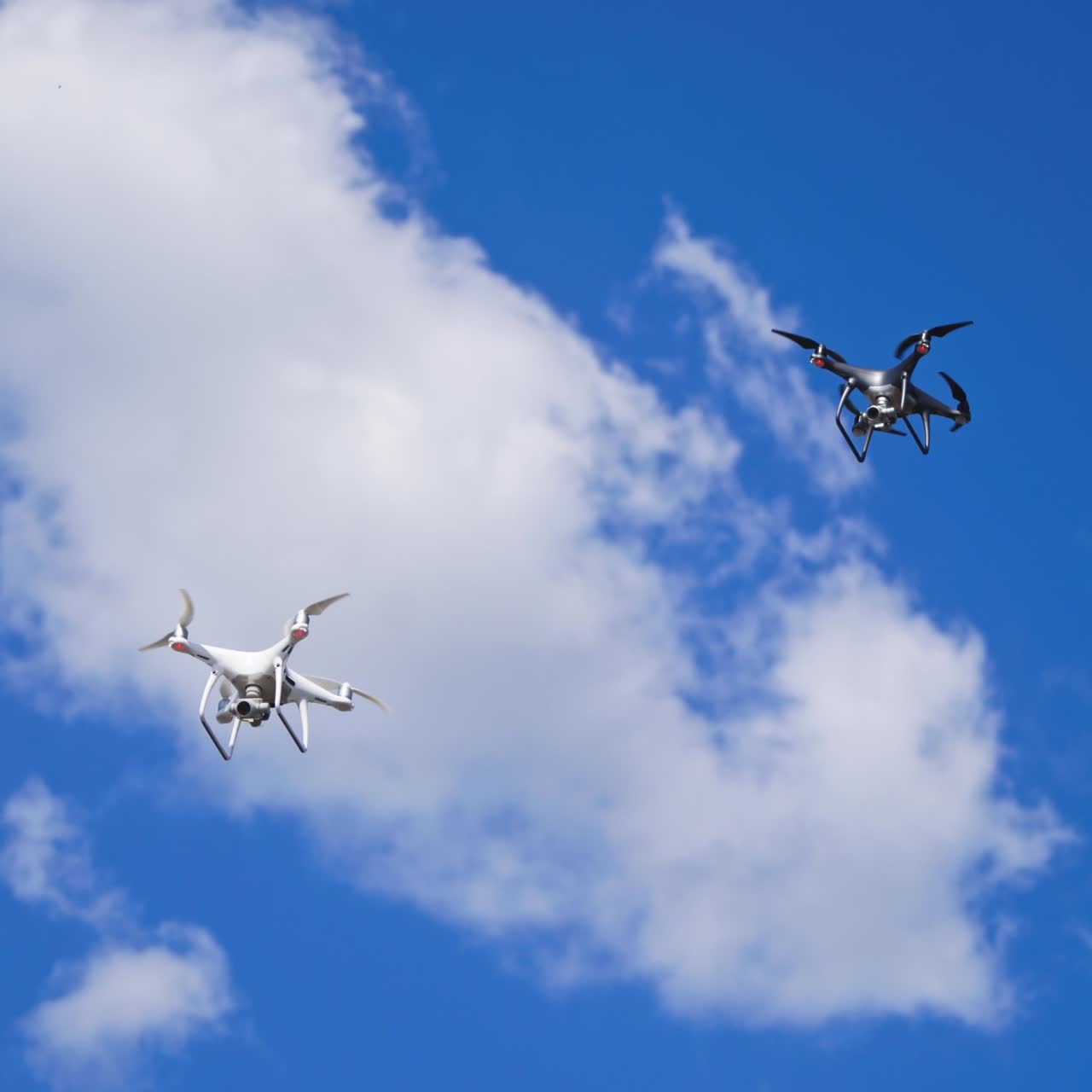 Professional camera drones flying