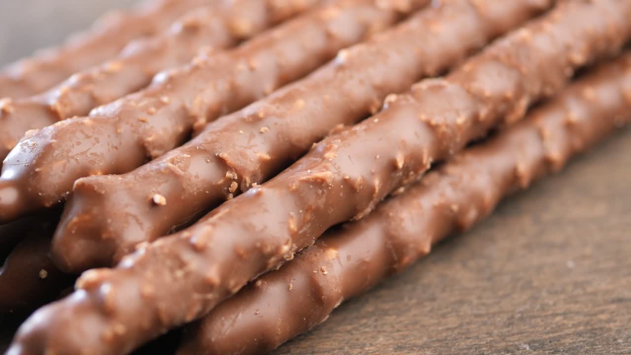 Chocolate covered biscuit sticks